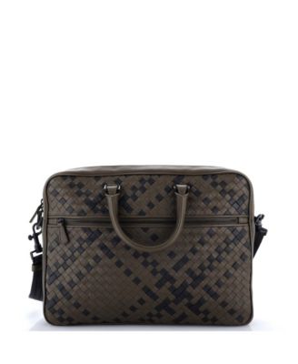 Бизнес-кейс Bottega Veneta, б/у, большой, конвертируемый, с молнией, плетение Intrecciato Nappa