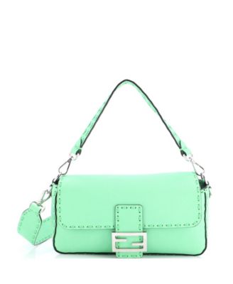 Pre-Owned Fendi Medium Selleria Baguette NM Bag Leather