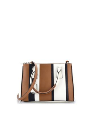 Б/у сумка-тоут Prada Small Double Zip Lux из кожи Сафьяно в полоску