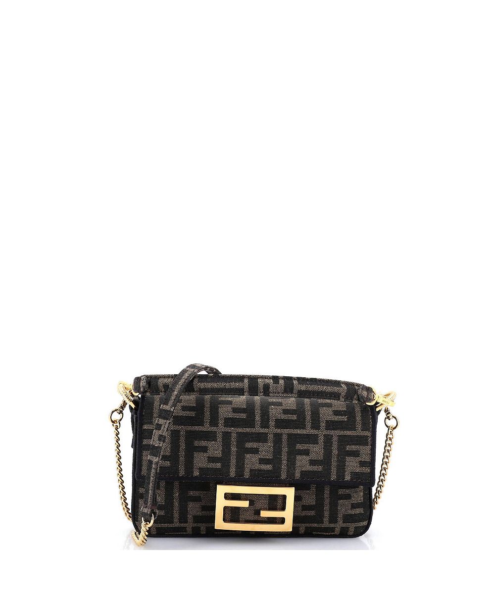 Мини-сумка Fendi Baguette NM Zucca Canvas, б/у