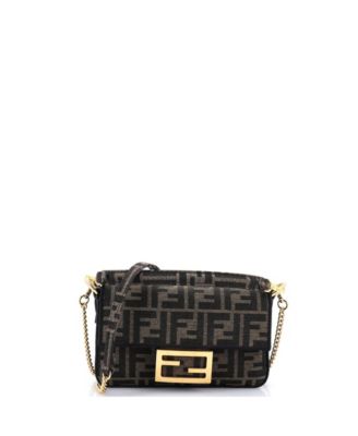 Мини-сумка Fendi Baguette NM Zucca Canvas, б/у