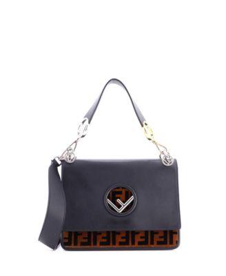 Сумка через плечо Fendi Medium Kan I F, кожа и бархат Zucca