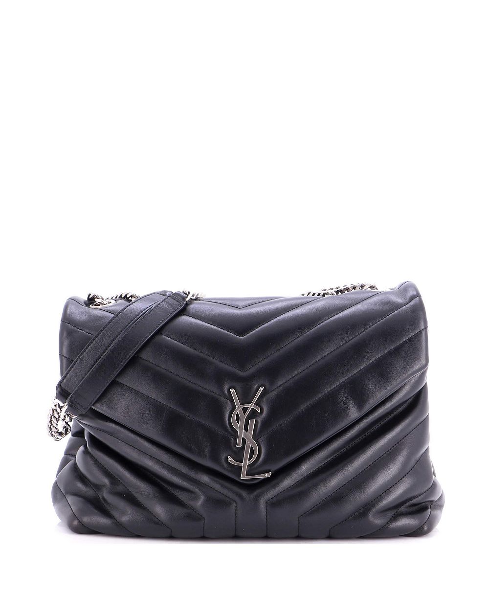 Pre-Owned Saint Laurent Medium Loulou Shoulder Bag Matelasse Chevron Leather