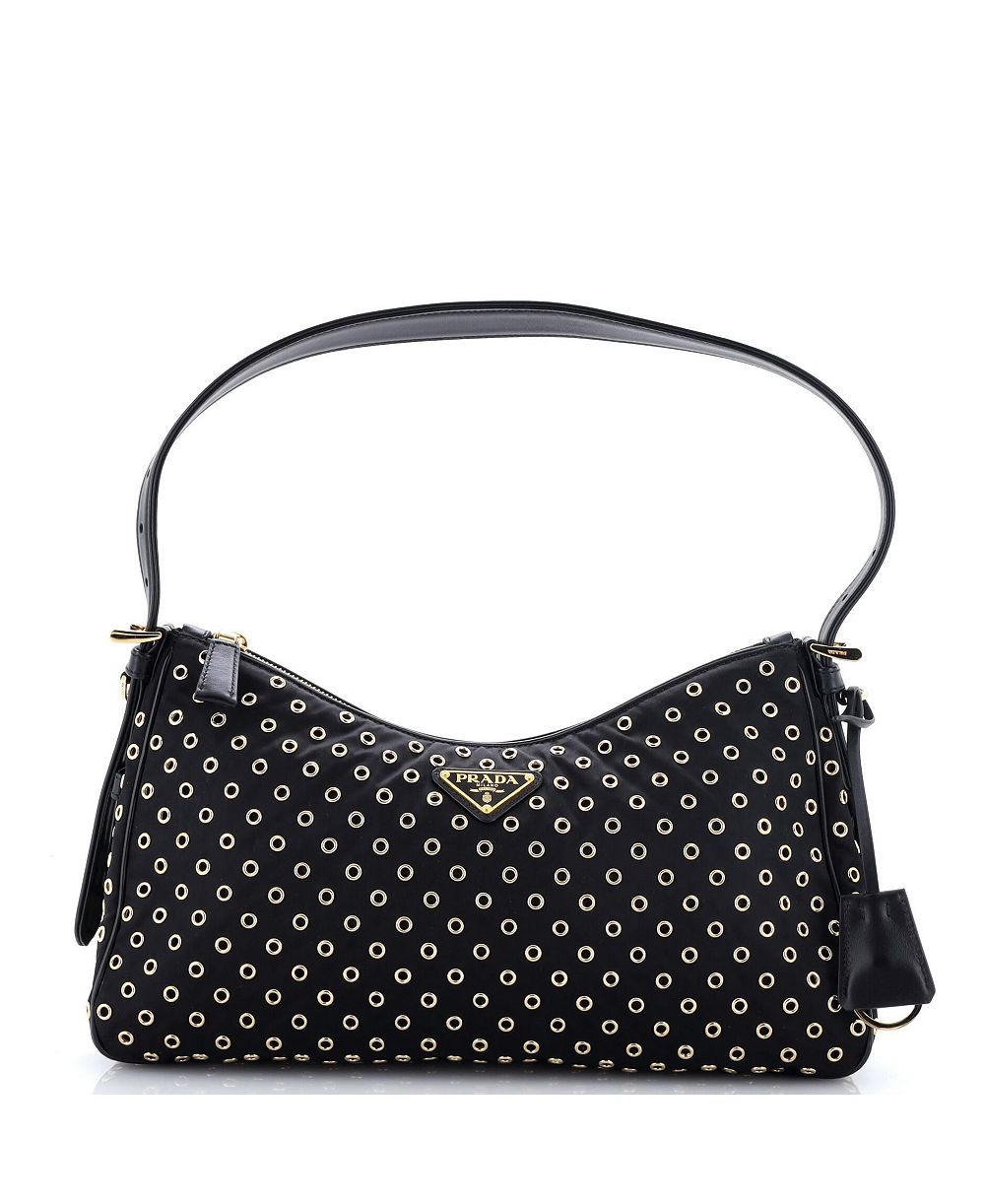 Pre-Owned Prada Medium Aimee Shoulder Bag Re-Nylon with Grommets