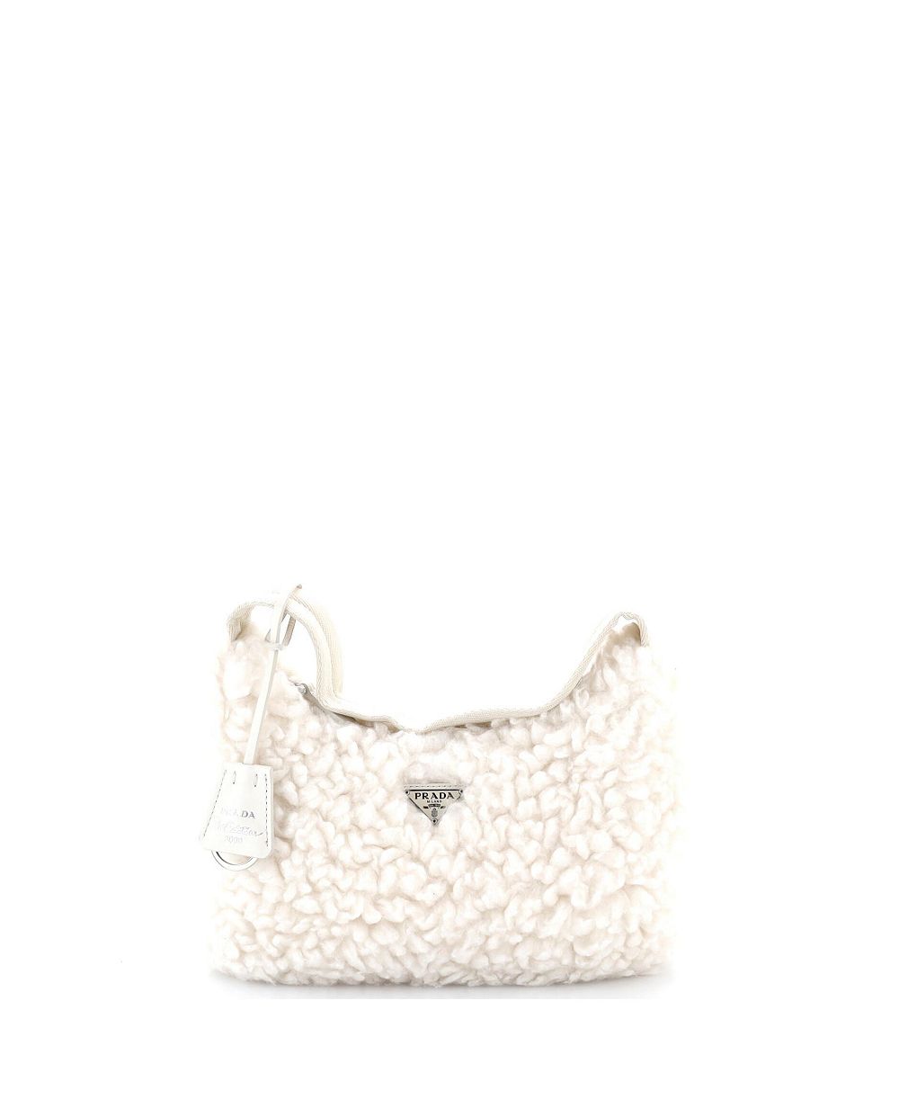 Б/у мини-сумка Prada Mini Re-Edition 2000 Hobo из кашемира
