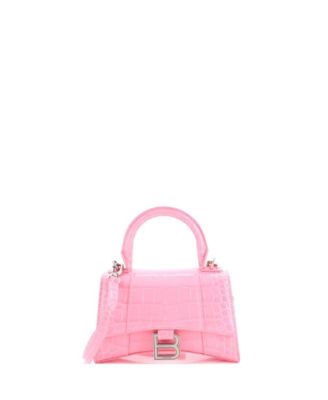 Pre-Owned Balenciaga XS Hourglass Top Handle Bag Embossed Leather