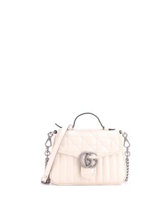 Мини-сумка Gucci Mini GG Marmont Top Handle Flap из кожи Matelasse, б/у