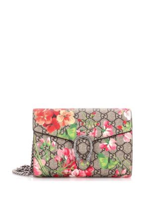 Кошелек Gucci Small Dionysus Chain Coated Canvas с принтом Blooms