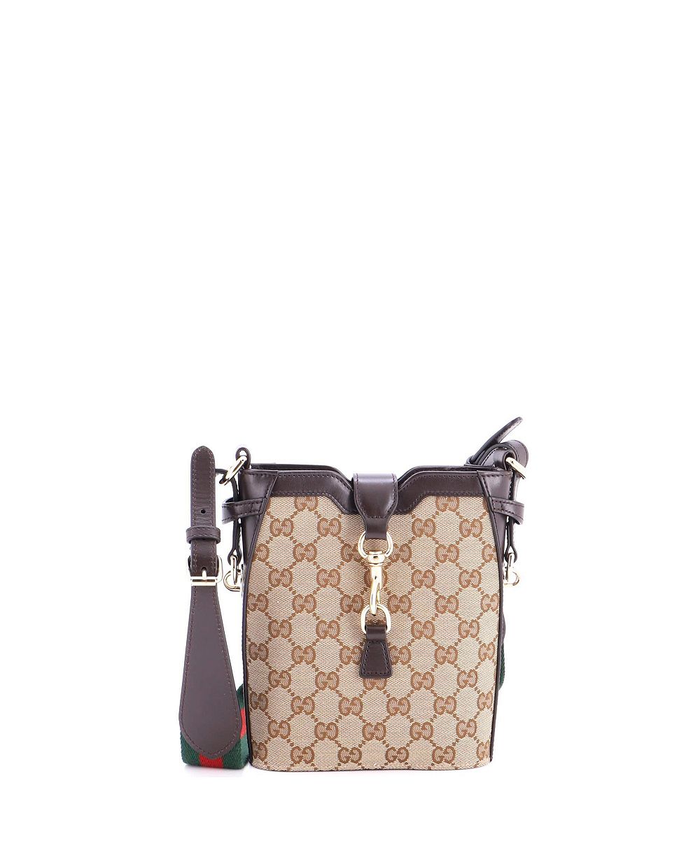 Pre-Owned Gucci Mini Bucket Bag GG Canvas with Leather