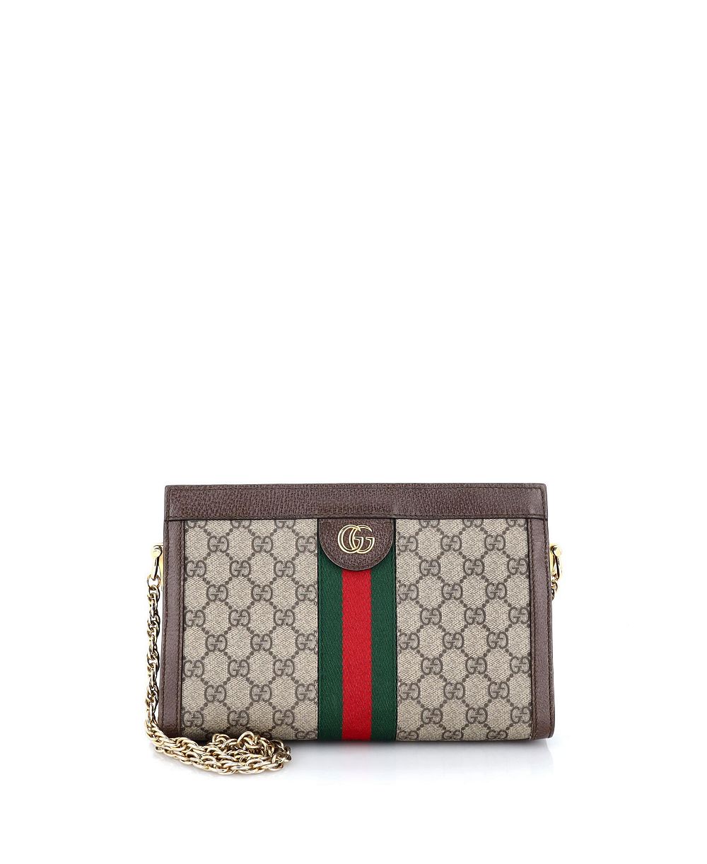 Сумка через плечо Pre-Owned Gucci Small Ophidia Chain Shoulder Bag GG Coated Canvas