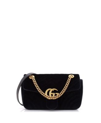 Сумка Pre-Owned Gucci Small GG Marmont Flap Bag Matelasse Velvet