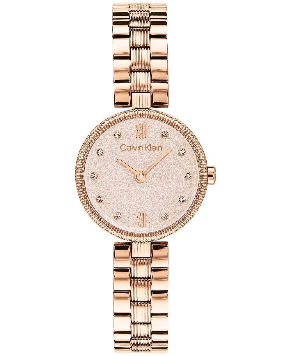 Женские часы Calvin Klein Gleam Rose Gold-Tone Stainless Steel Bracelet Watch 24mm
