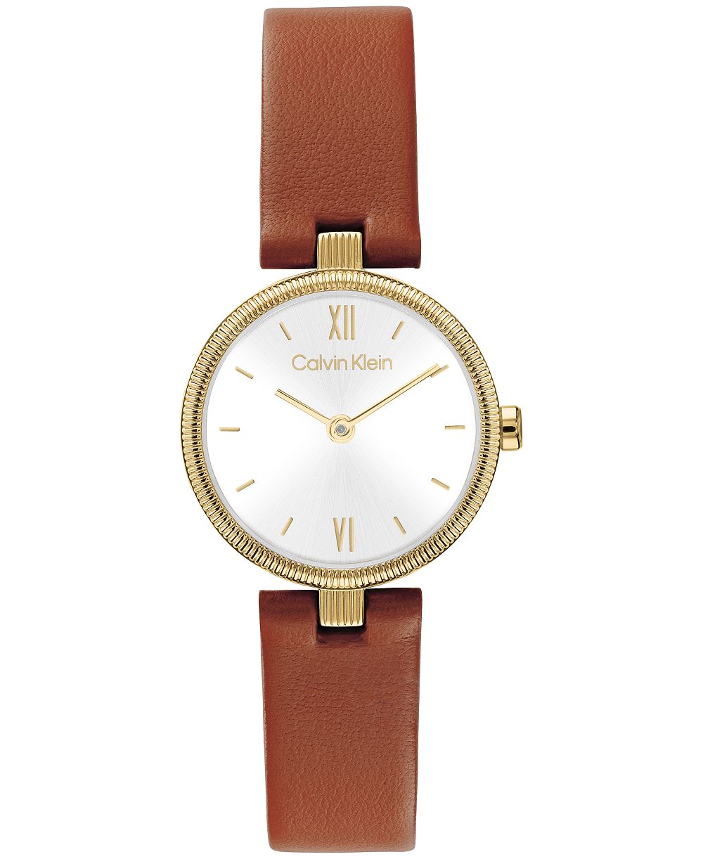 Calvin Klein Женские кожаные часы Gleam 24mm