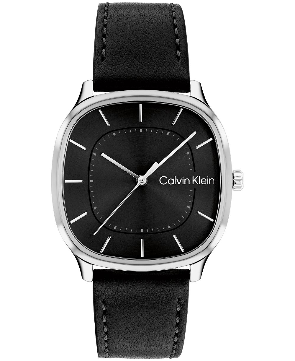 Мужские часы Calvin Klein CK Shape Black Leather Strap 37mm