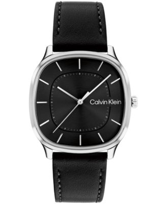 Мужские часы Calvin Klein CK Shape Black Leather Strap 37mm