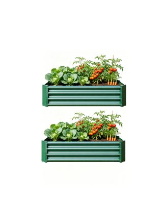 Streamdale  Furniture 2PCS 4x2x1ft Metal Raised Garden Bed for Flowers Vegetables and Herbs