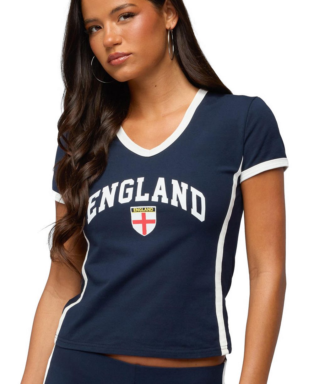 Женская футболка Edikted England Girl с V-образным вырезом