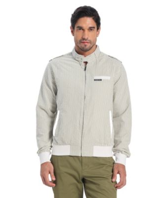 Members Only Men's Seersucker Iconic Racer Jacket