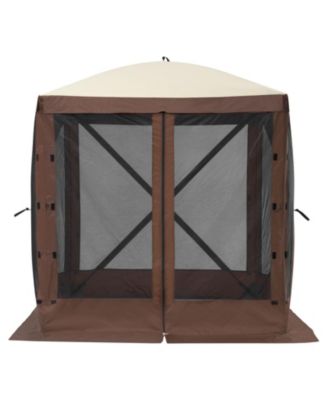 VEVOR Pop Up Gazebo Tent Pop-Up Screen Tent 4 Sided Canopy Sun Shelter Brown