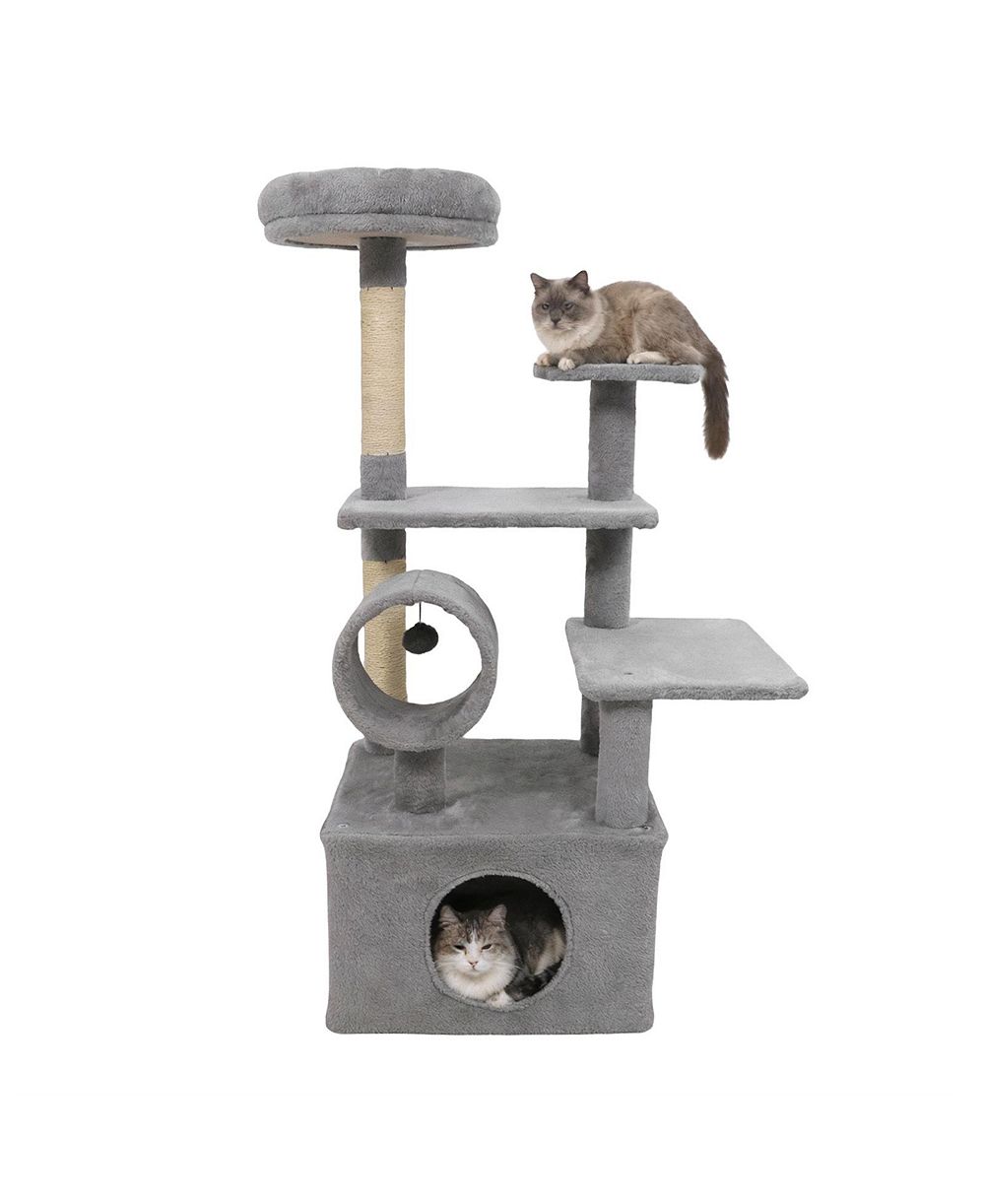 Gymax 48'' Tall Cat Tree с Condo and Jute Scratching Post