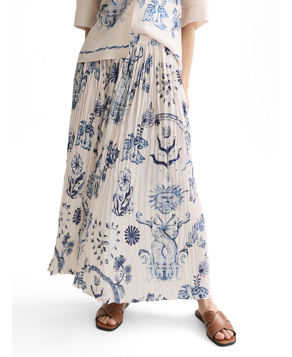 SCOTCH & SODA Women's Scotch and Soda Printed Micro Pleat Ankle Length Skirt