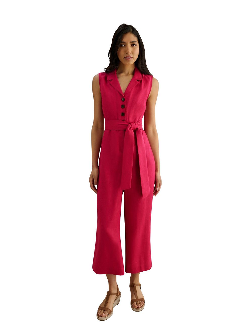 Hobbs London Women's Destiny Collared Linen Jumpsuit