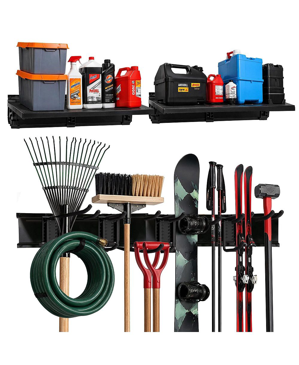 XDOVET Tool Organizer Rack Wall Mounted Storage System with Hooks Shelves Kit