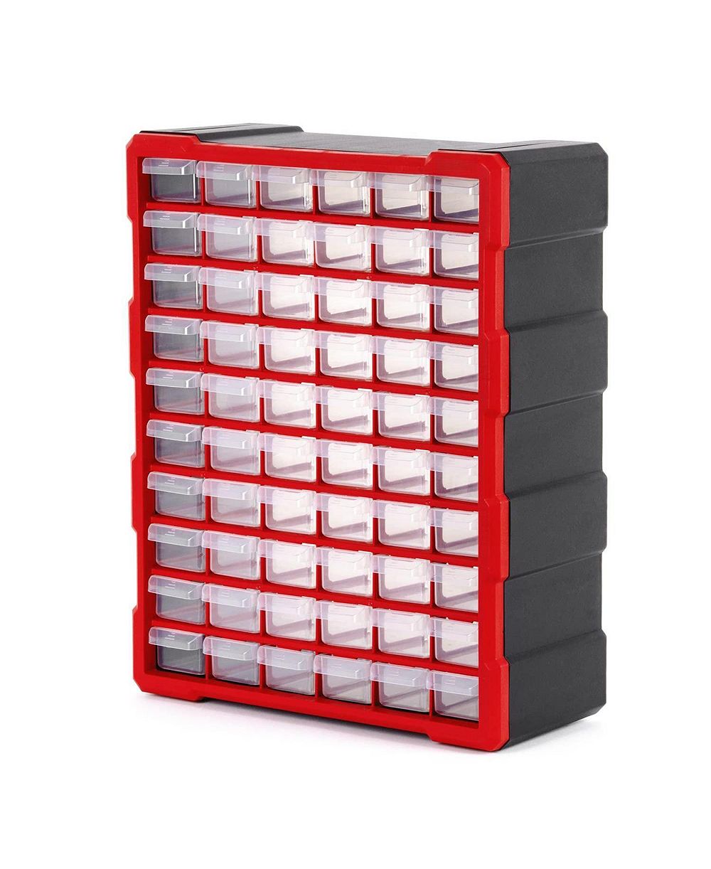 XDOVET Small Parts Organizer Hardware Screws Removable Dividers Wall Mount Desktop Craft Storage Cabinet Drawers