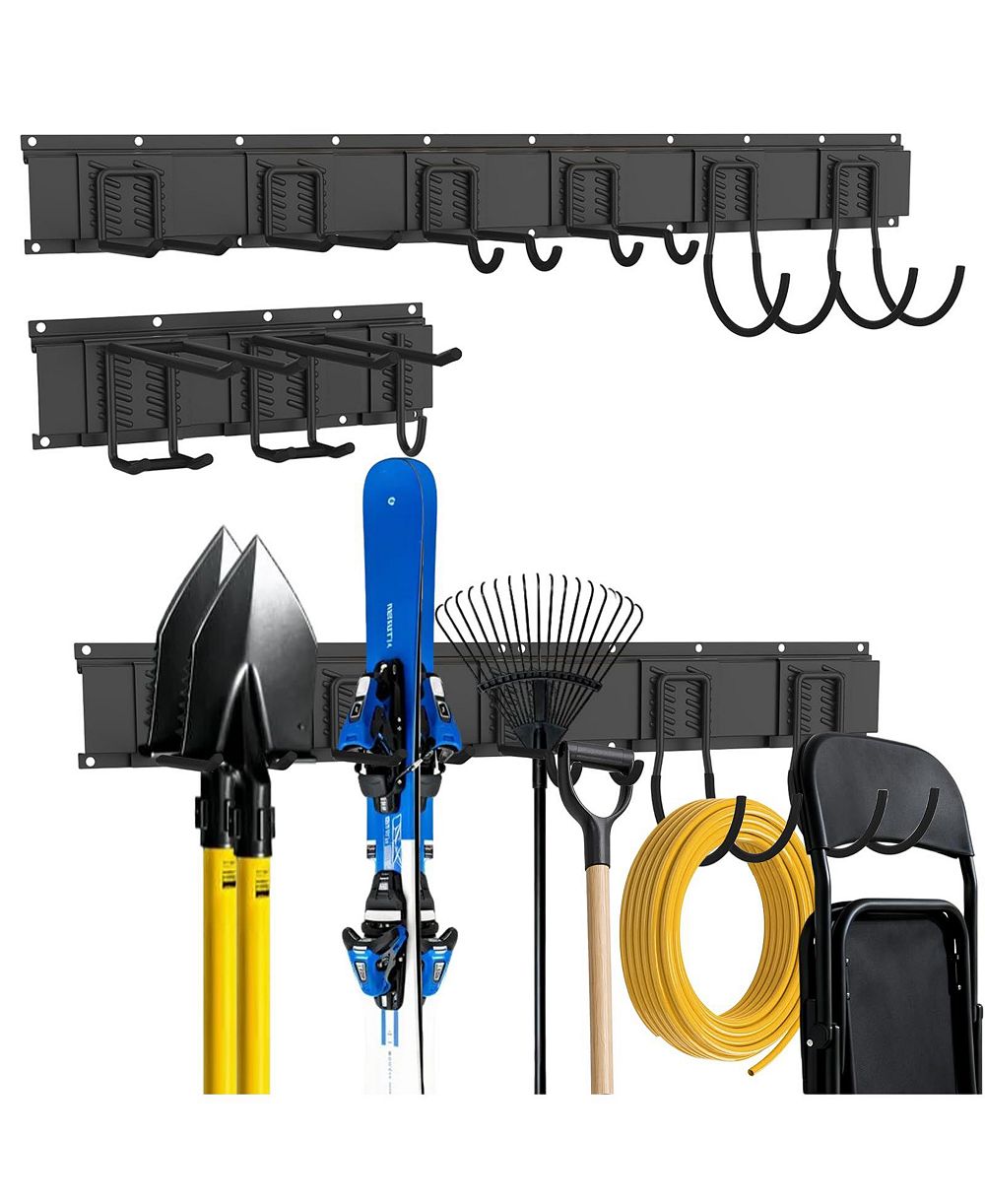XDOVET Wall Mount Garden Tool Organizer Rack with 9 Hooks