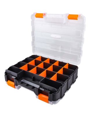 XDOVET Hardware Organizer Box Adjustable Compartments Removable Dividers Double Side