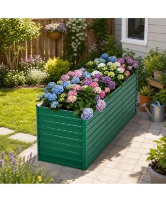 Streamdale Furniture 93.7'' x 31.5'' x 32.3'' Ergonomic Raised Garden Bed Rustproof Metal Planter Box