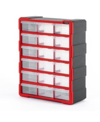 XDOVET Small Parts Organizer 18 Drawers Removable Dividers Wall Mount Desktop Storage Cabinet