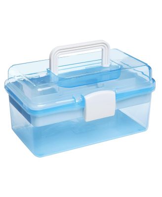 XDOVET Plastic Storage Box With Removable Tray Organizer Container
