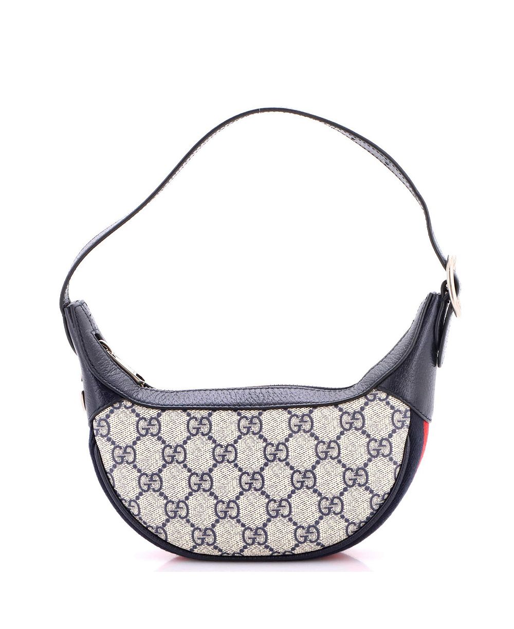 Б/у мини-сумка Gucci Mini Ophidia Half Moon Bag GG Coated Canvas