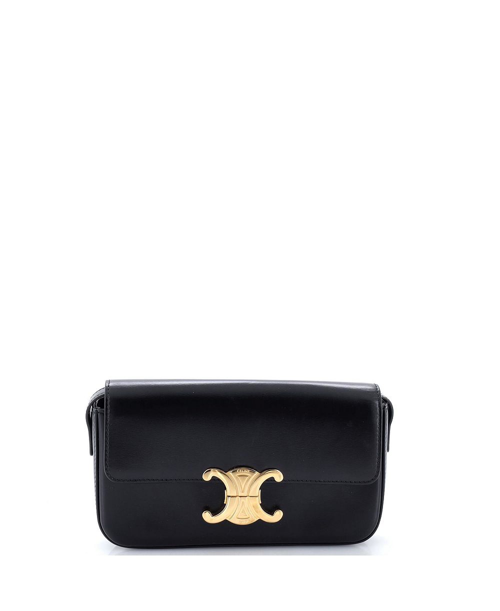 Pre-Owned Celine Triomphe East-West Shoulder Bag Smooth Calfskin