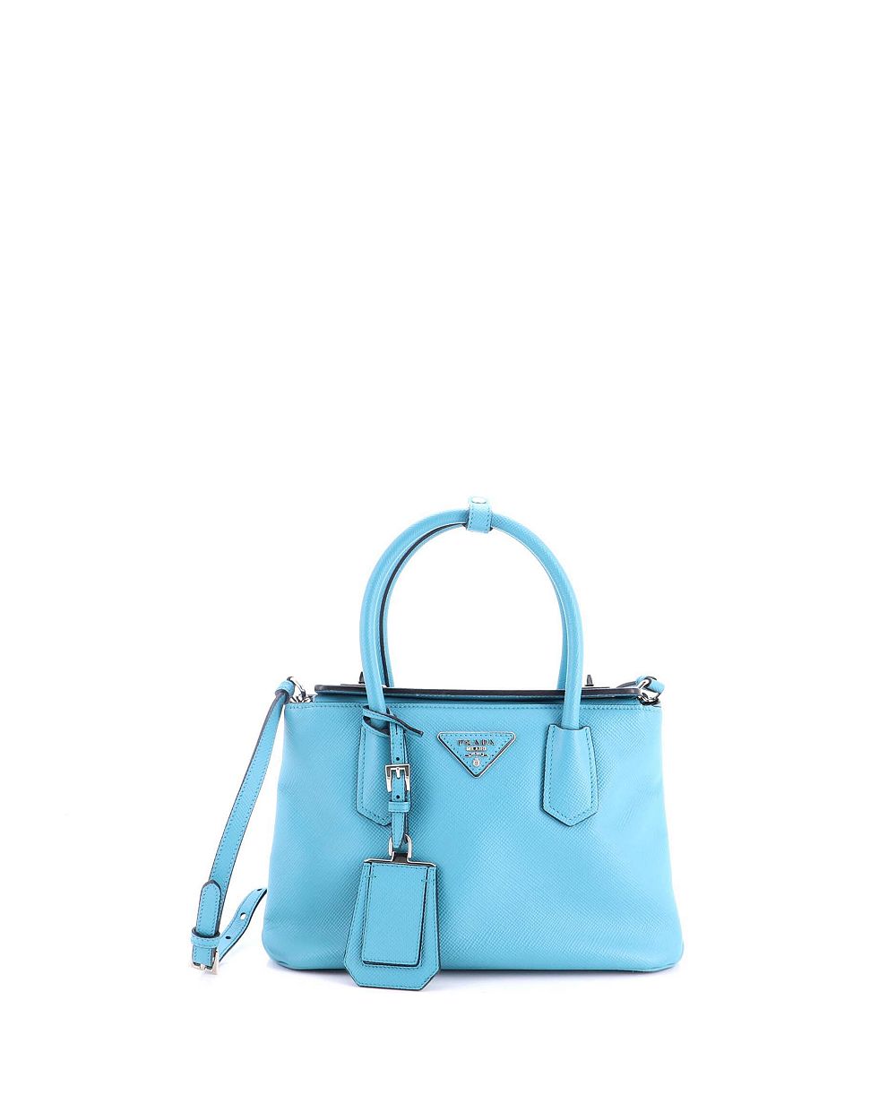 Pre-Owned Prada Маленькая сумка-тоут Cuir Twin с поворотным замком из кожи Сафьяно