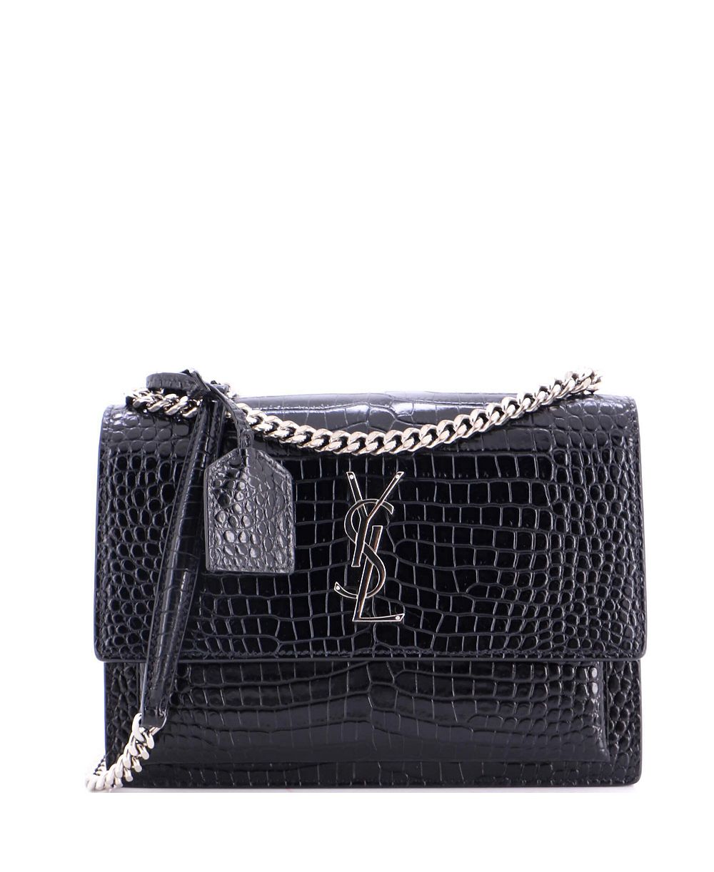 Pre-Owned Saint Laurent Medium Sunset Crossbody Bag Embossed Leather