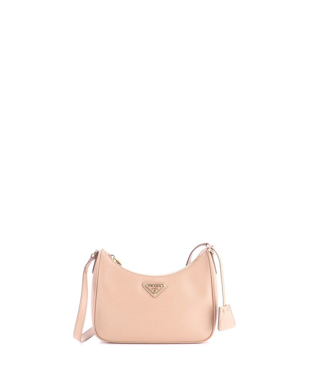 Pre-Owned Prada Mini Re-Edition Hobo Saffiano Leather сумка