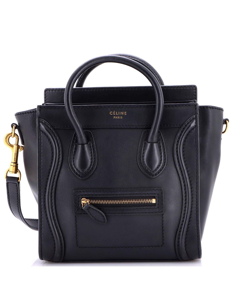 Pre-Owned Celine Маленькая сумка Nano Luggage из гладкой кожи