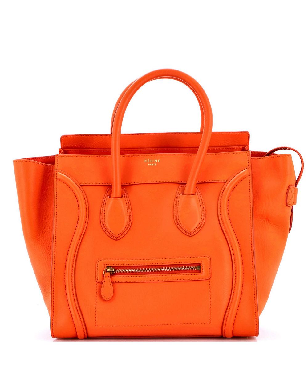 Сумка Celine Mini Luggage, б/у, гладкая кожа
