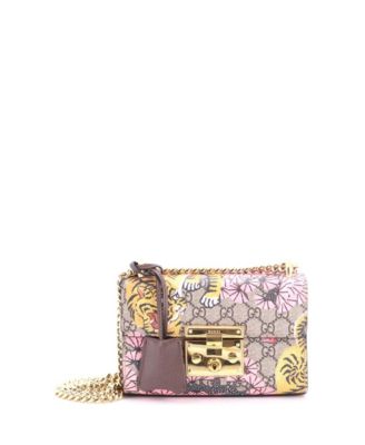 Сумка через плечо Gucci Small Padlock Bengal Print GG Coated Canvas Pre-Owned