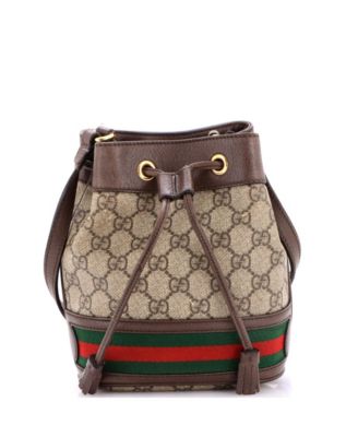 Б/у мини-сумка Gucci Mini Ophidia типа bucket из GG лакированного канваса