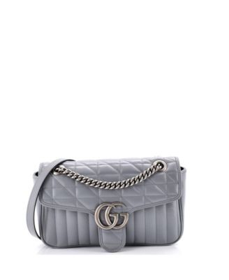 Gucci маленькая сумка GG Marmont Flap, кожа Matelasse, б/у