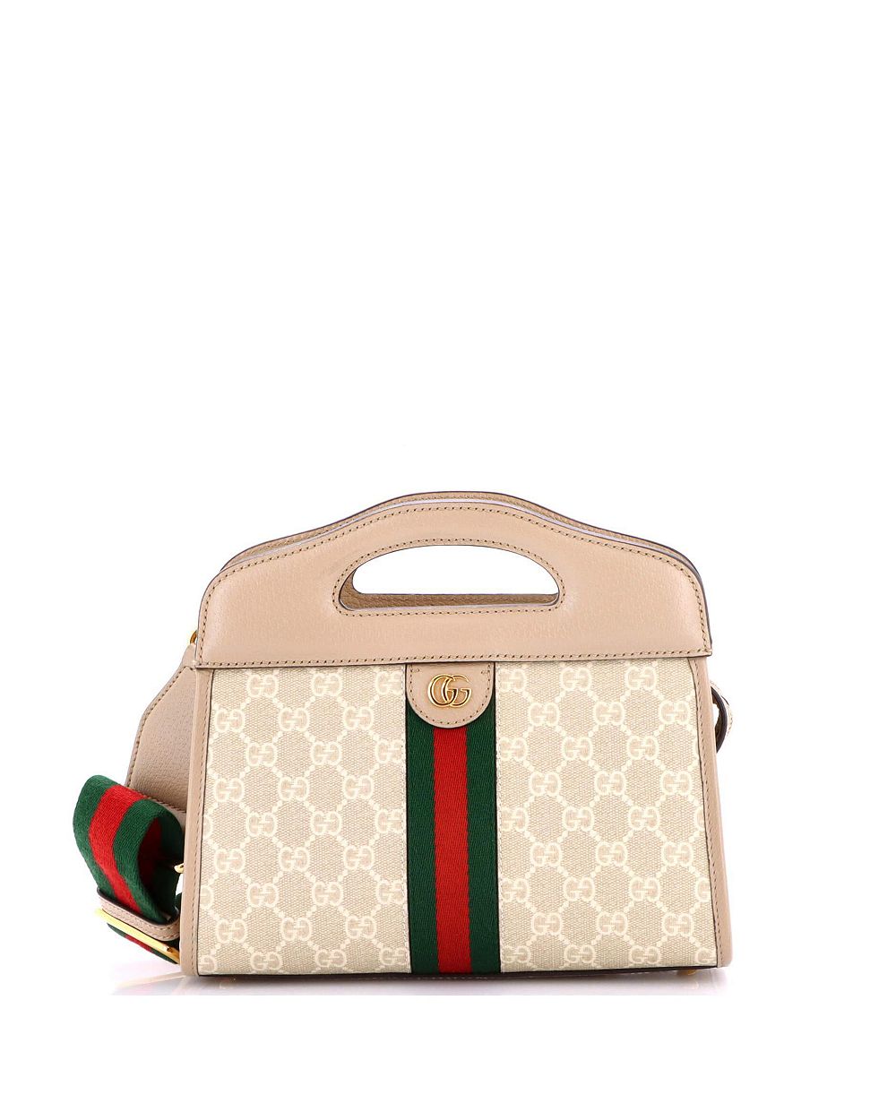 Pre-Owned Gucci Small Ophidia сумка с ручкой Cut Out Handle GG Coated Canvas с кожей