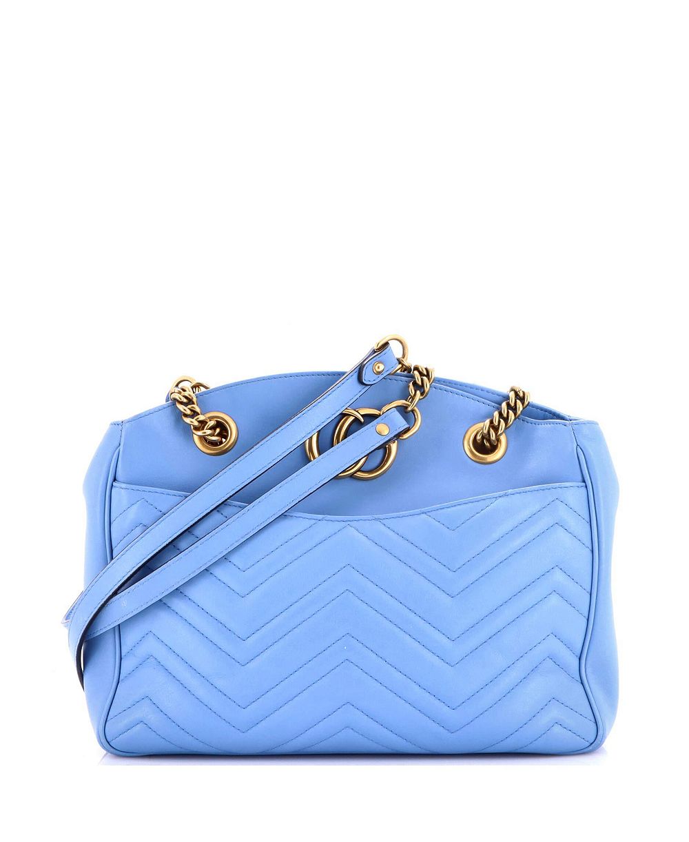Сумка Gucci Medium GG Marmont Chain Tote Matelasse кожаная, б/у
