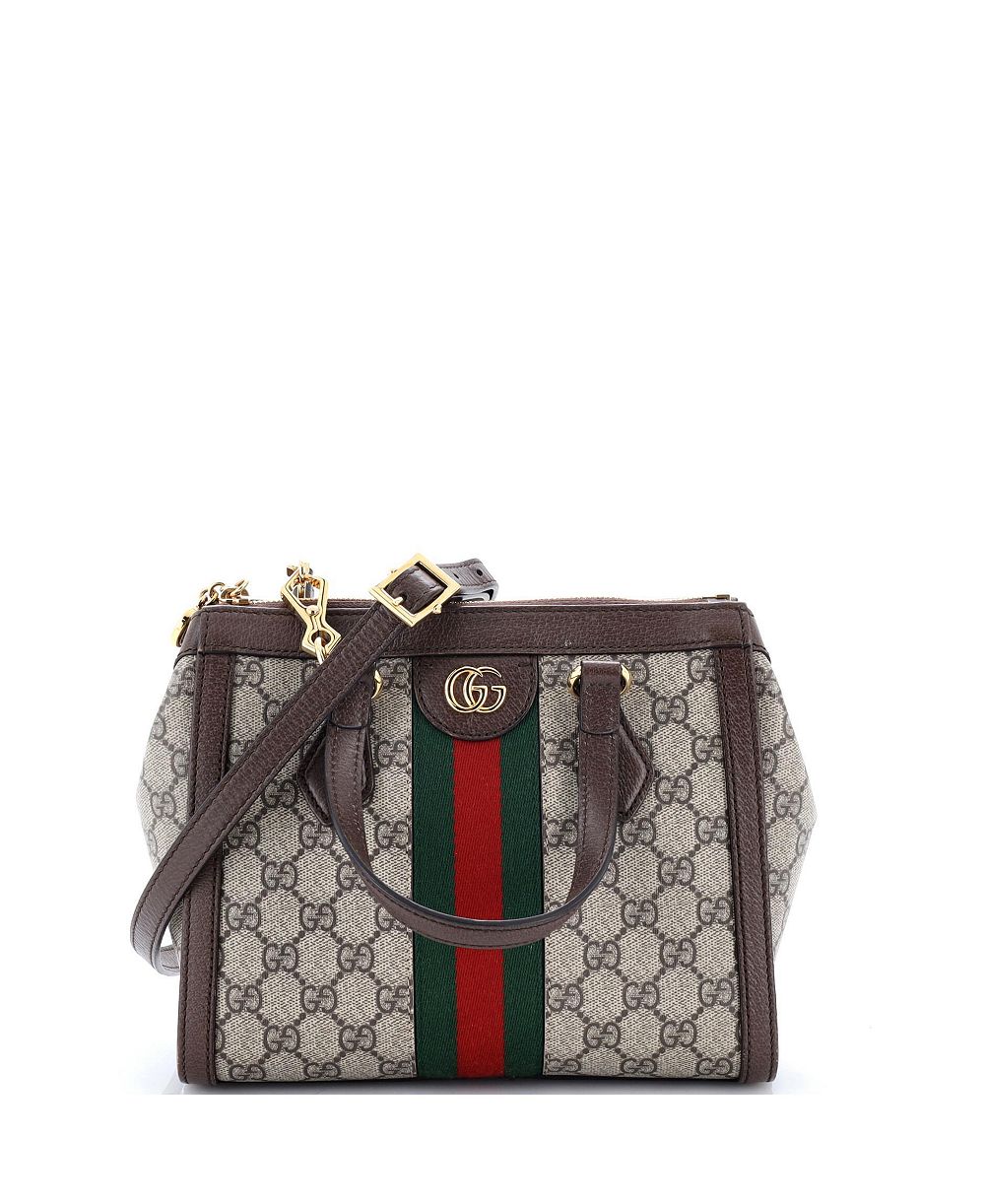 Б/у сумка Gucci Small Ophidia Top Handle Tote GG Coated Canvas