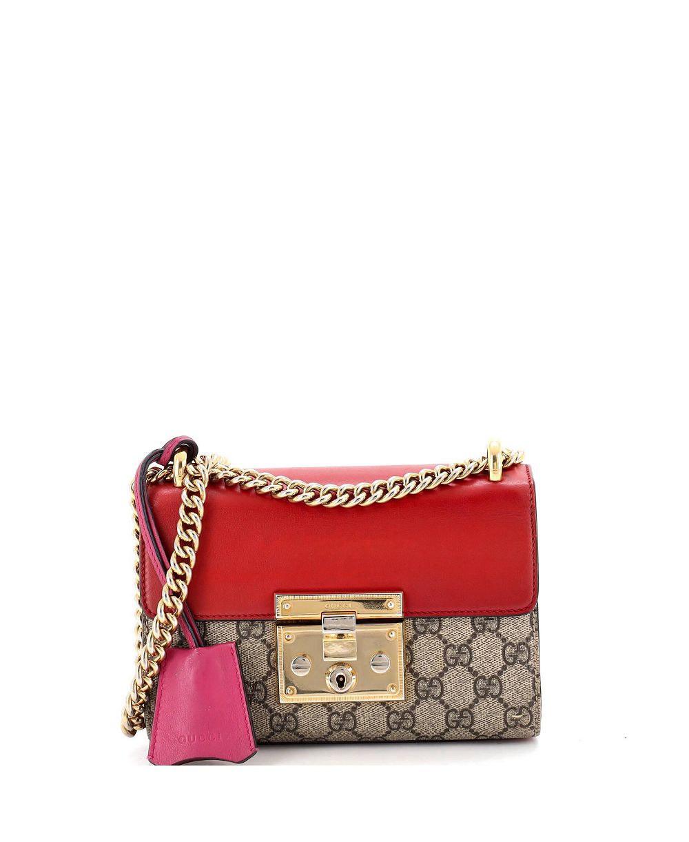 Сумка через плечо Pre-Owned Gucci Small Padlock GG из канваса и кожи