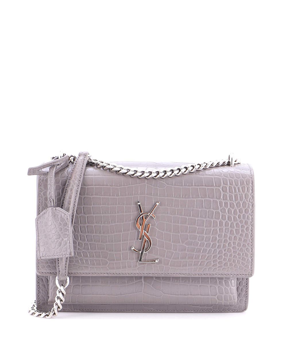Pre-Owned Saint Laurent Medium Sunset Crossbody Bag Embossed Leather