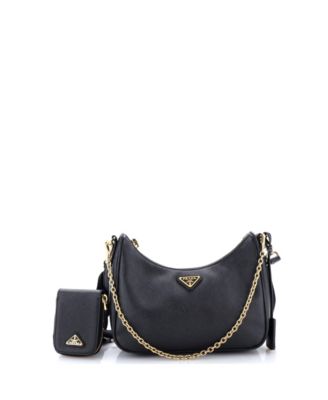 Б/у маленькая сумка Prada Small Re-Edition 2005 из кожи Saffiano