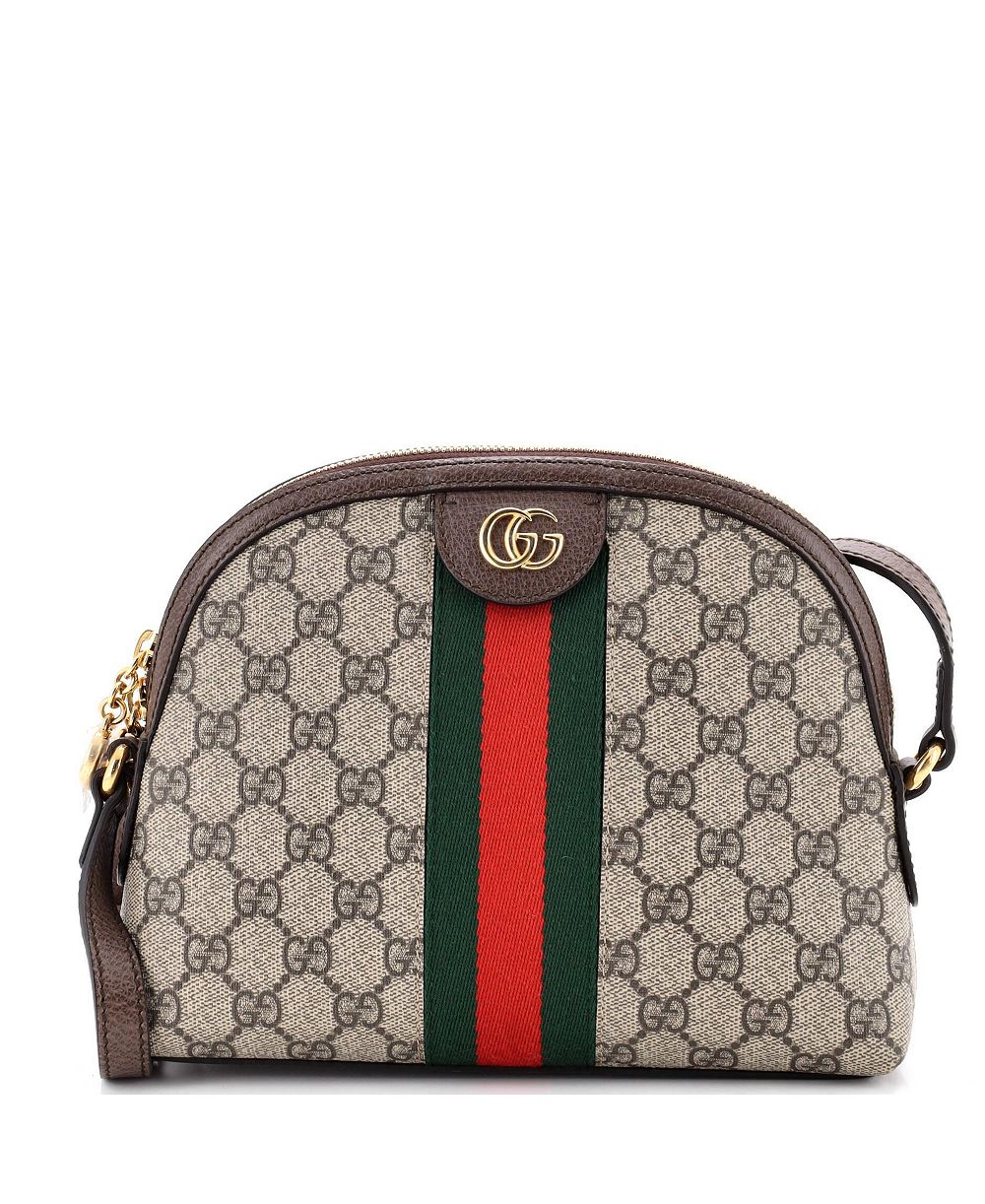Pre-Owned Gucci Small Ophidia Dome Shoulder Bag GG Coated Canvas